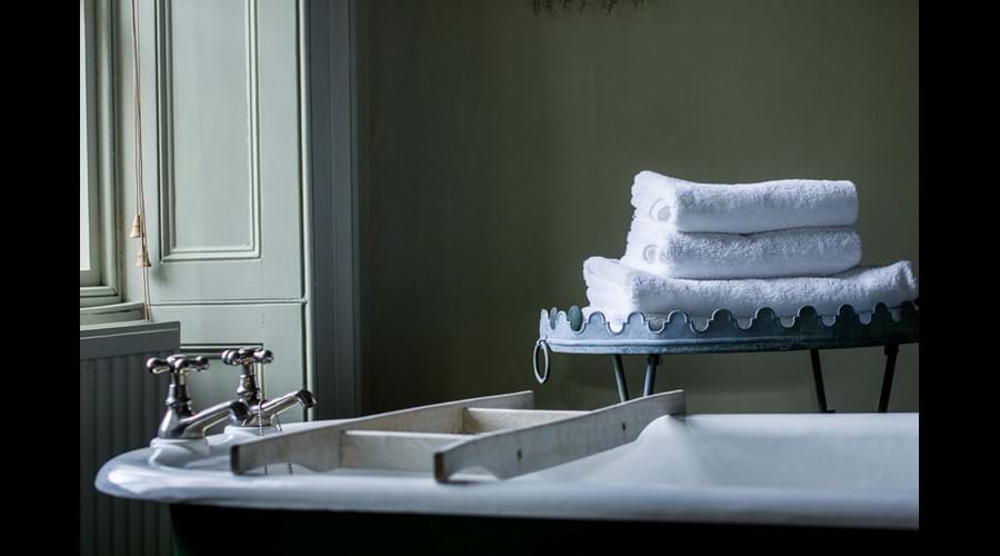 The Victorian roll-top bath in the first floor bathroom.