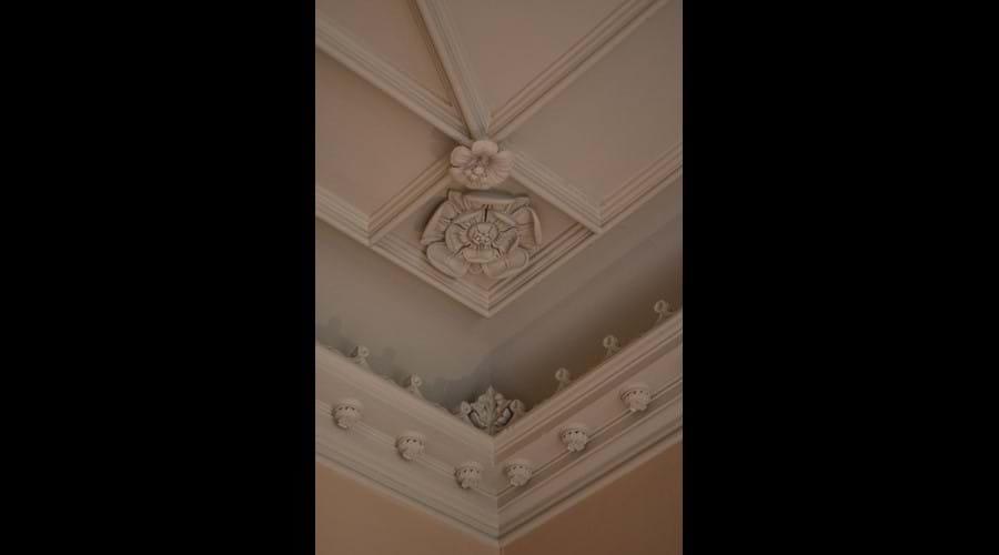 A detail of the decorative plaster work in the sitting room.