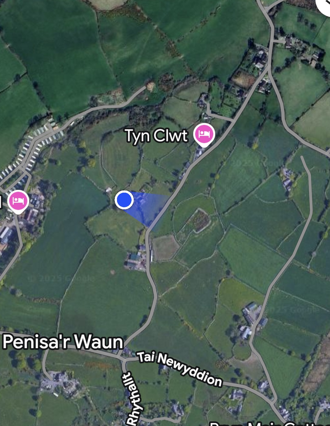 close up of location on google maps