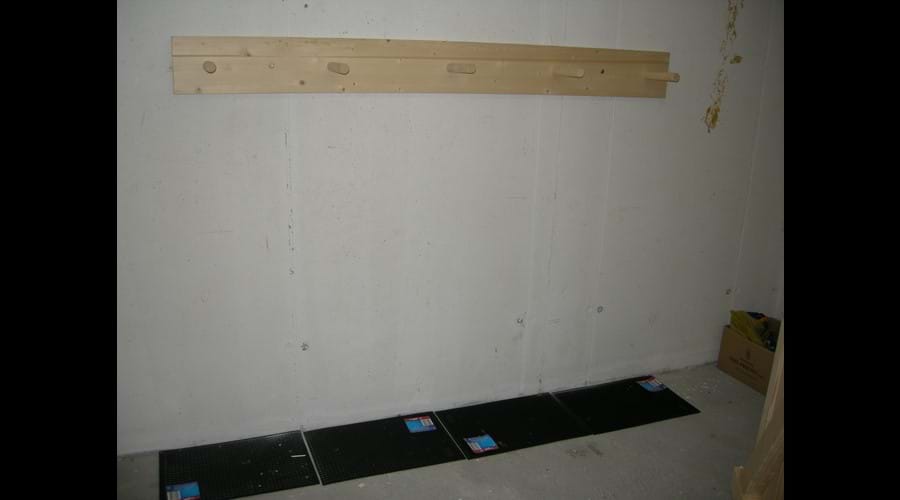 Ski rack in garden room