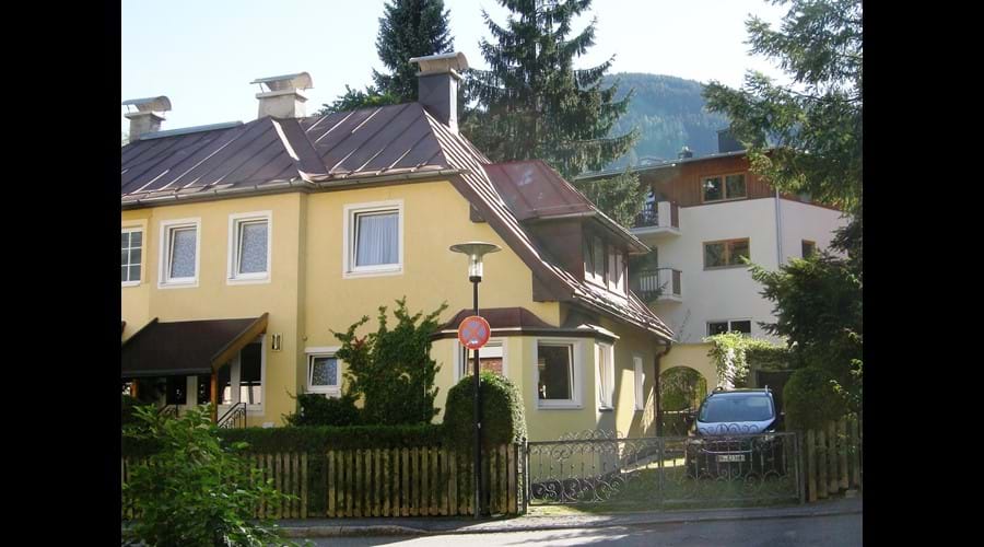 Chalet Struber - front of house with off street parking for 2 cars