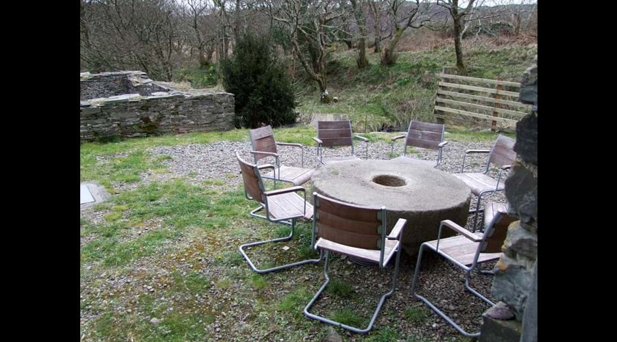 Mill stone now used as an outside table
