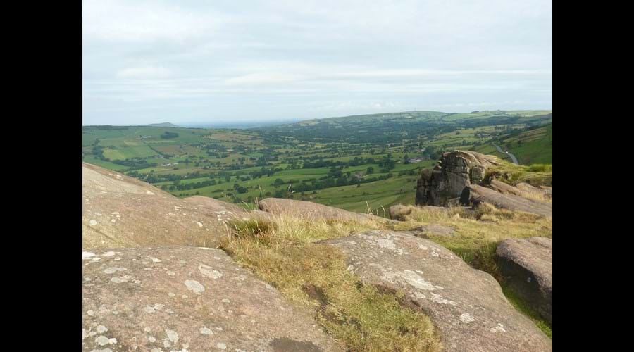 rocks and countryside view beyond