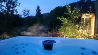 The hot tub at dusk