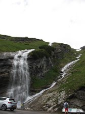 Waterfall from snow melt Grossglockner Hochalpenstrasse
