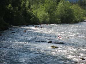Kayaks on the River Moll