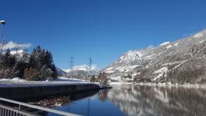 Looking across the lake towards Kolbnitz January 2021