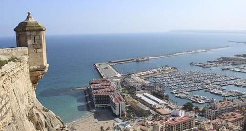 Alicante Harbour view from Santa Barbara Castle