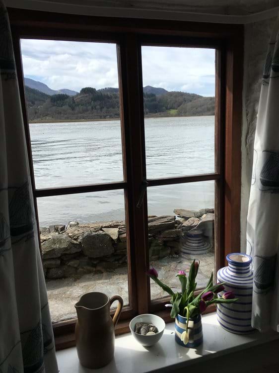 View from kitchen window with tide in
