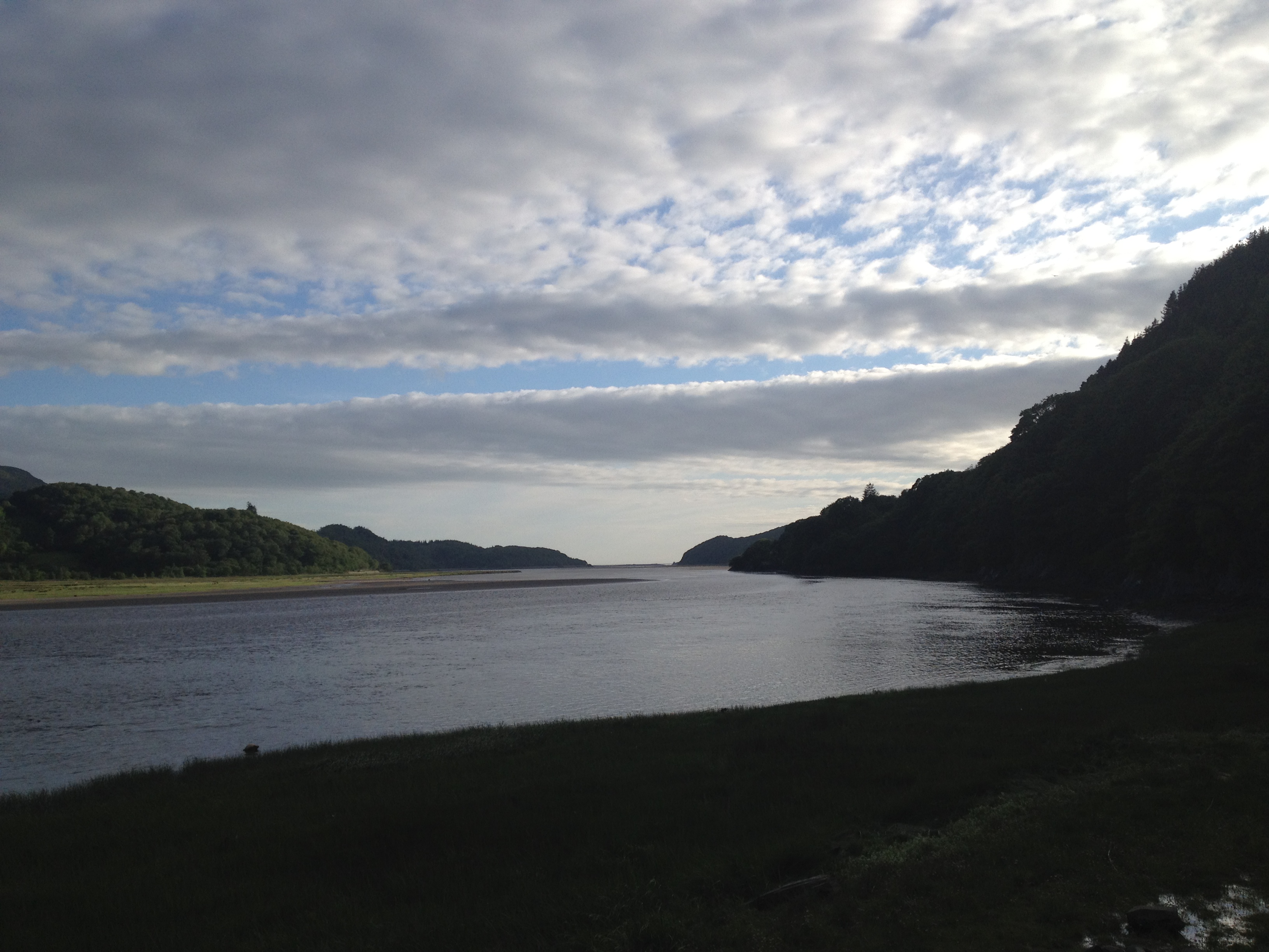 Different light, same idyllic view up the estuary