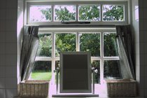 Looking out of the bathroom window