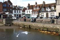 Ice cream on the Quay, boat trips on the Solent run from here too. Visit the Fish Inn overlooking the water.