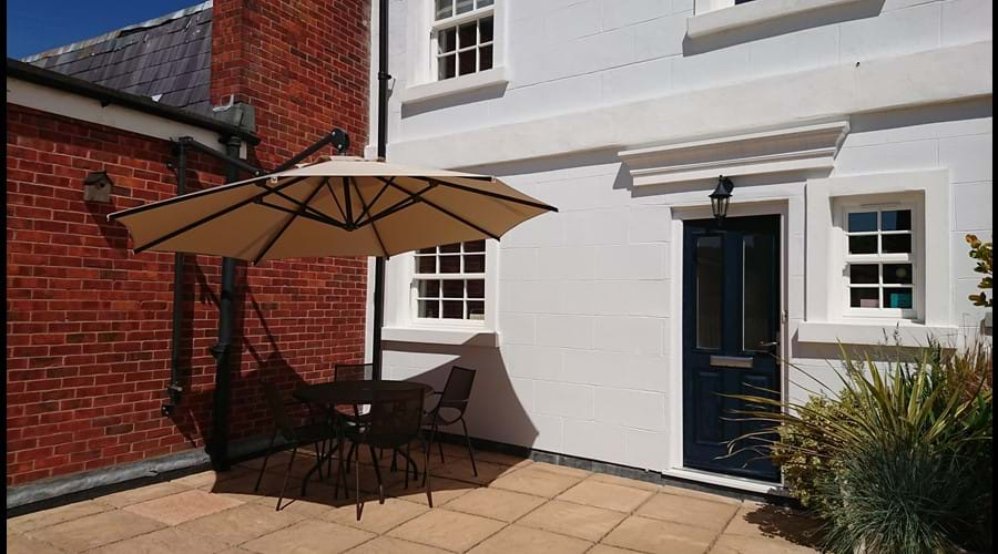 Sun parasol at holiday rental accommodation