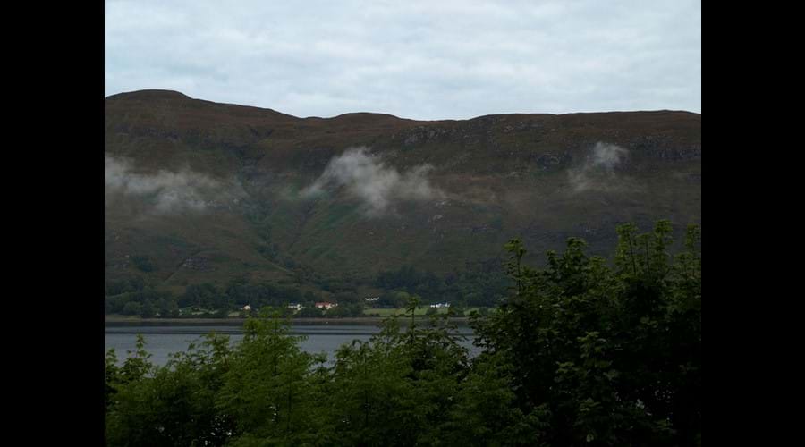 view from window self catering accommodation Fort William