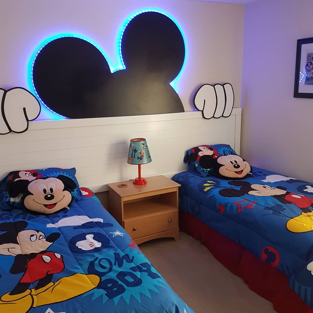 Disney Twin with LED Mickey Headboard