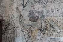 Jacobian wall painting showing Biblical character in Jacobian dress 