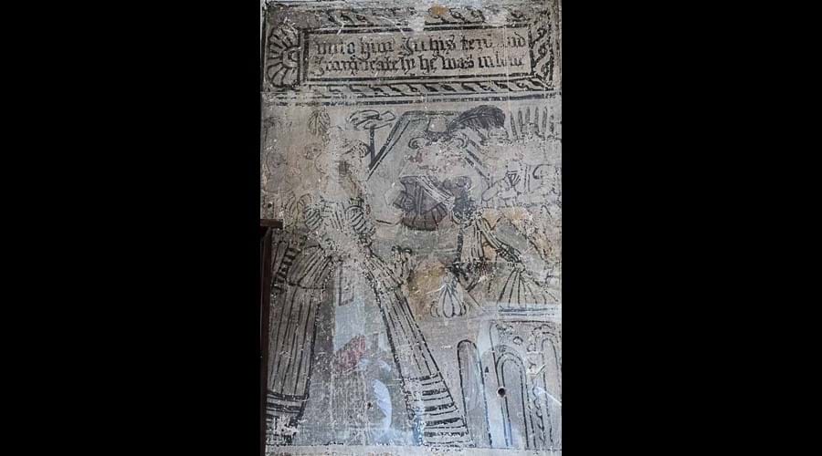 Jacobian wall painting showing Biblical character in Jacobian dress