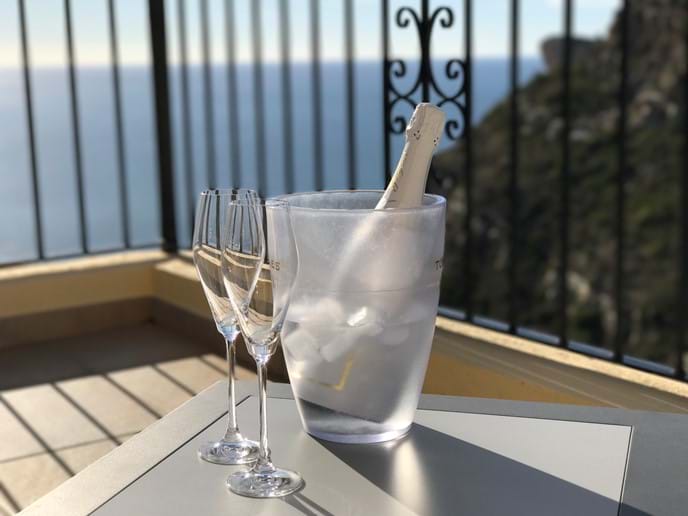 Enjoy relaxing on the terrace with a chilled glass of bubbly....