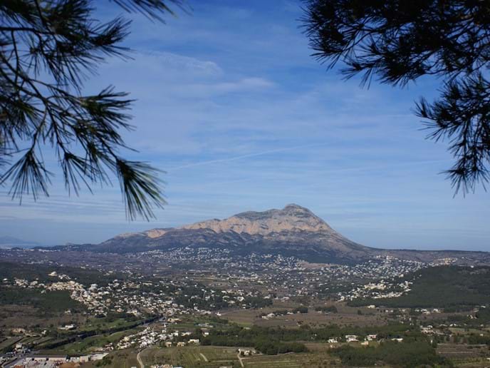 View of The Montgo mountain at Denia, also know as Elephant mountain due to it