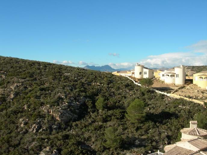 The Sierra Bernia mountains viewed from Casa Windlenook terrace