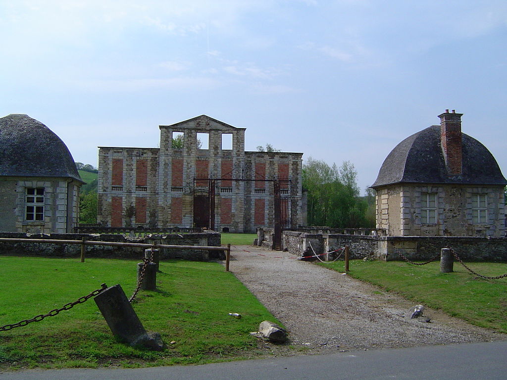 Shall of the burntout chateau at Thury Harcourt, Normandy