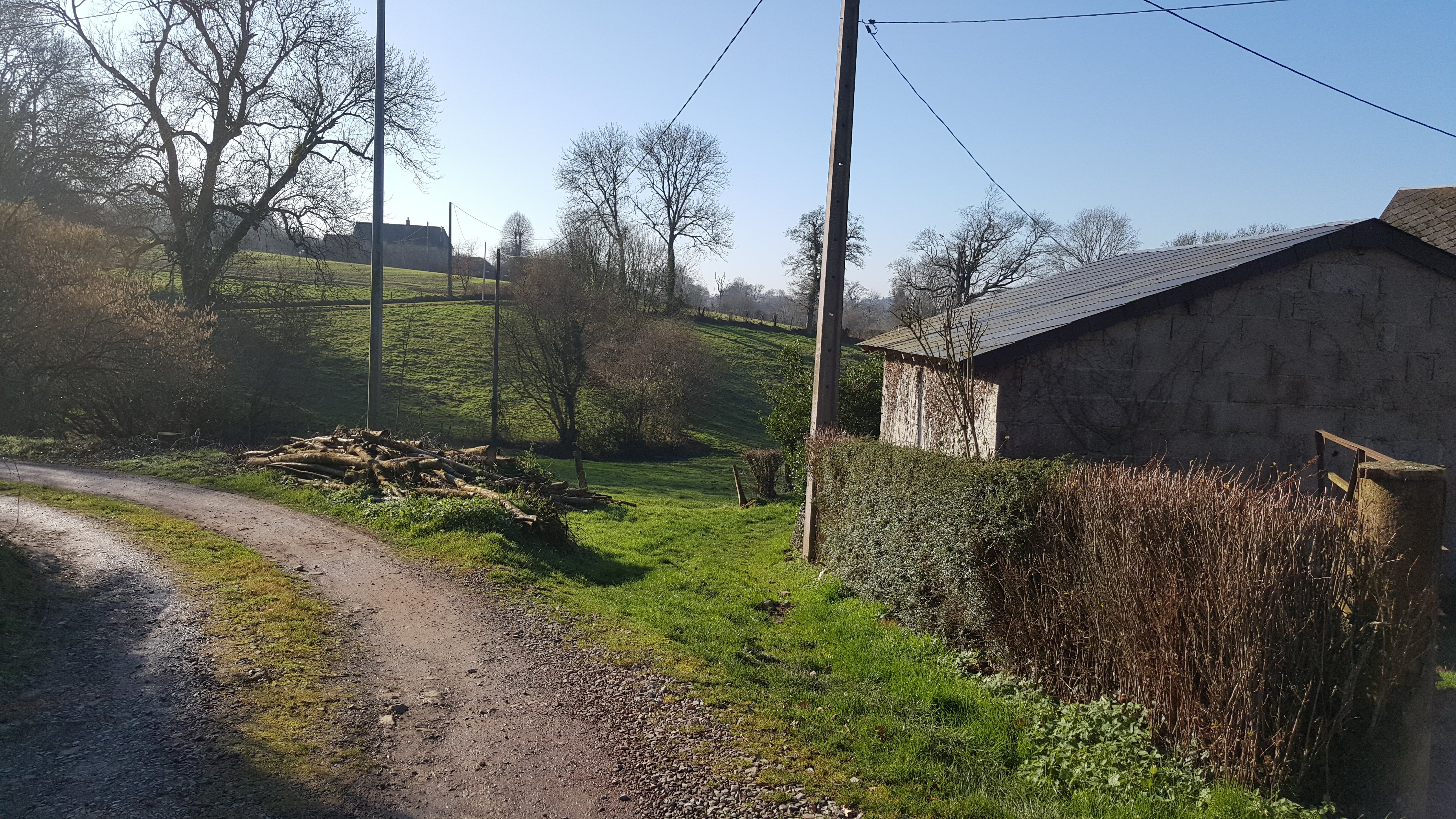 Driveway up to Eco-Gites of Lenault, Normandy, France