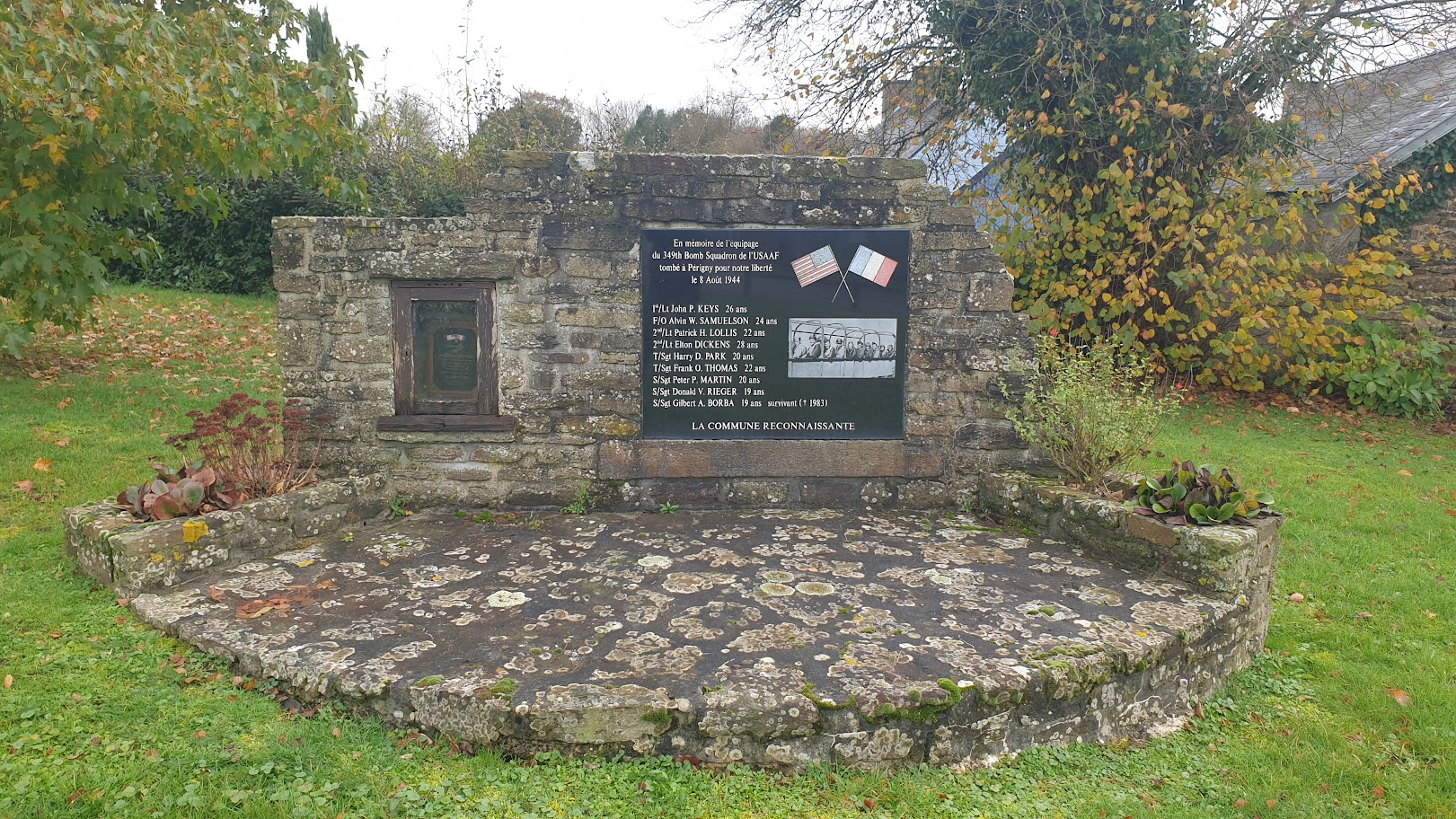 Memorial to US Airmen in Périgny, Normandy