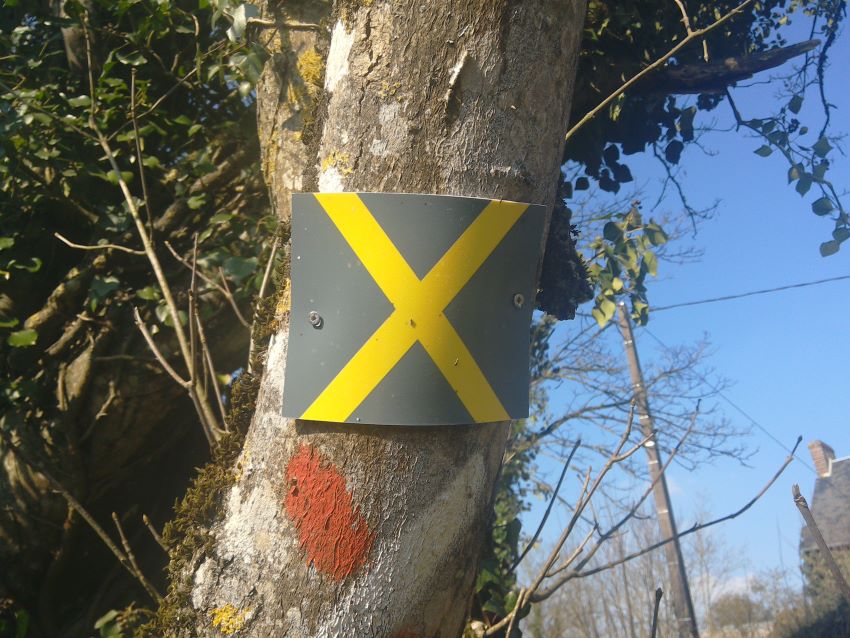 waymarker cross, Lenault, Normandy