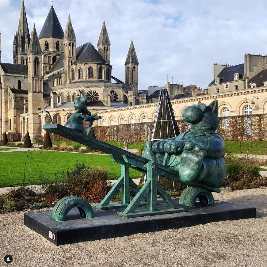 Le Chat sculpture at Caen, Normandy, france