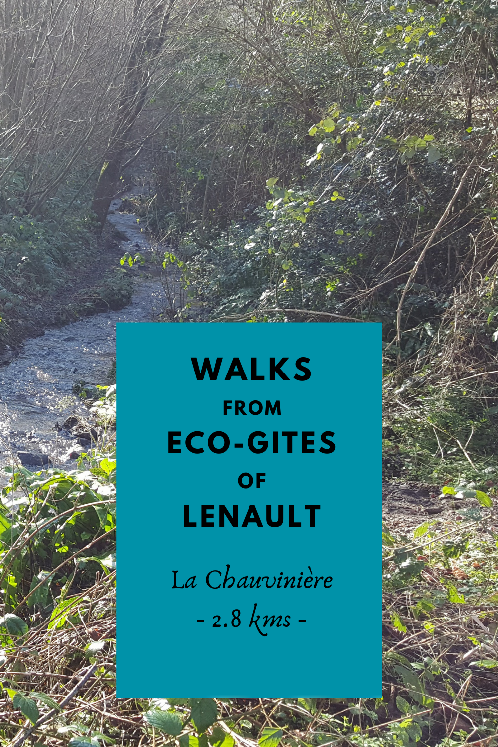 Route of 2.8 kms walk from Eco-Gites of Lénault, Normandy,France