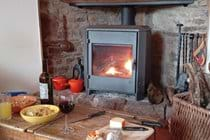 Snacks in front of the woodburner