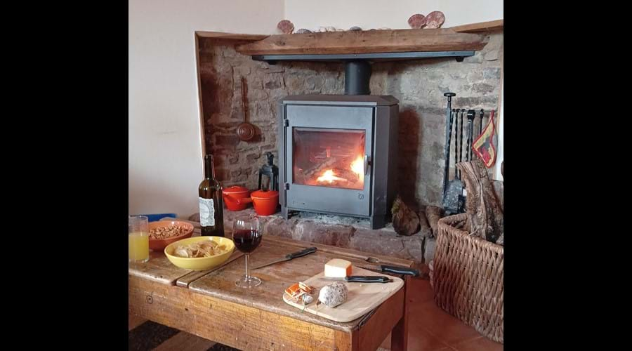 Snacks in front of the woodburner