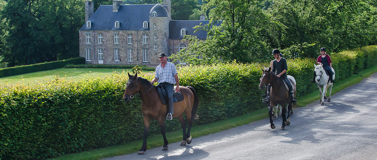 Horse riding through the Normandy countryside