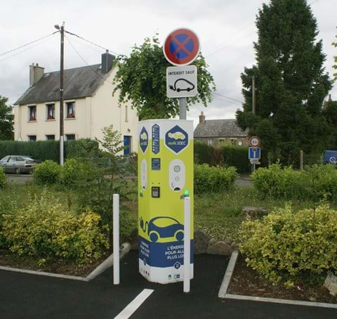 EV charging point in Saint Pierre la Vieille, the closest charging point to Eco-Gites of Lenault, Normandy, France