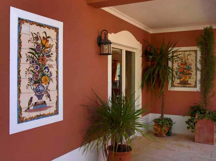 Hand painted tiles in Portugal, A feature of this Algarve villa