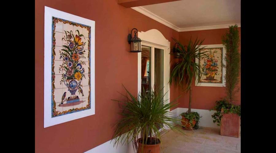 Hand painted tiles in Portugal, A feature of this Algarve villa