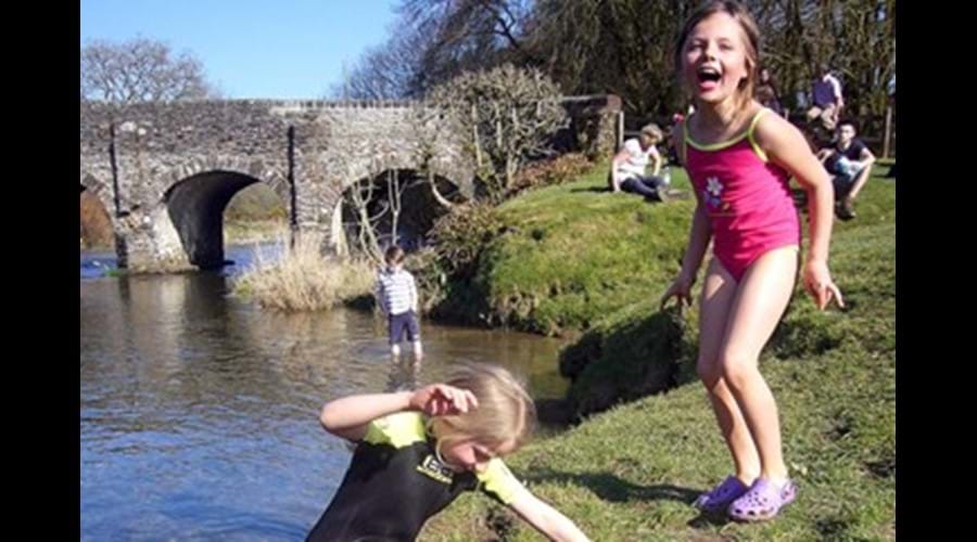 Playing in the River Barle at Withypool