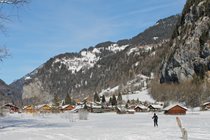 Lauterbrunnen valley cross country ski/ walking path 200m away .