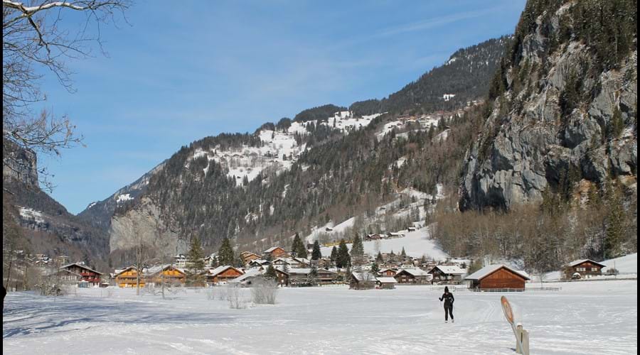 Lauterbrunnen valley cross country ski/ walking path 200m away .