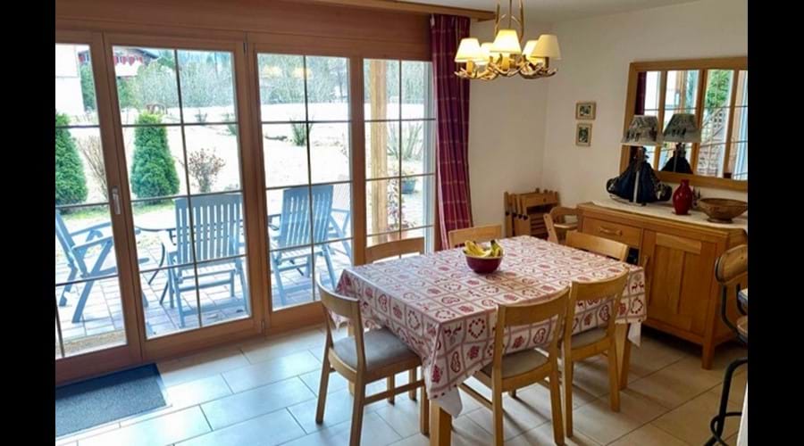 Spacious dining inside & outside