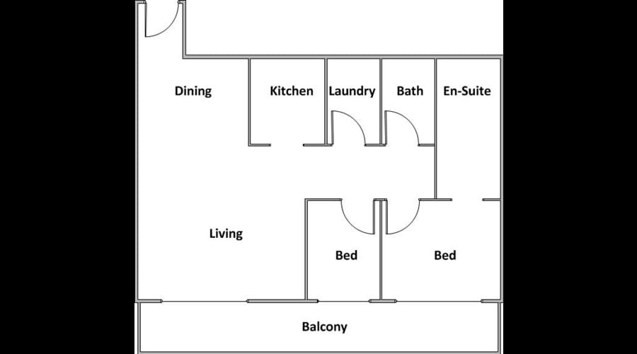 Plan of this Surfers Paradise apartment, not drawn to exact scale...