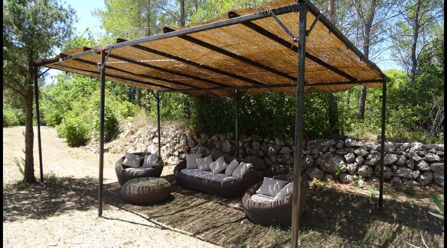 The shaded terrace