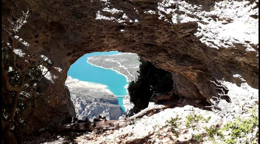 Lac Sainte Croix and the gorge du Verdon from above the gorge