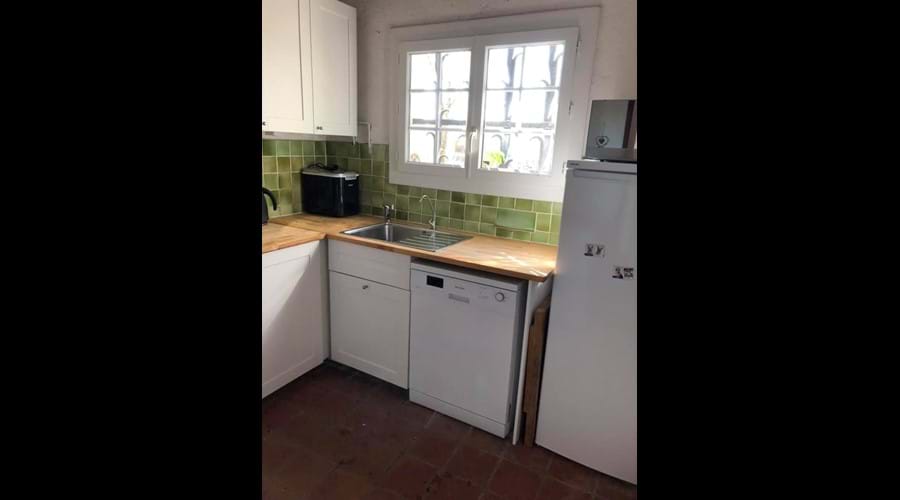 The kitchen in the house