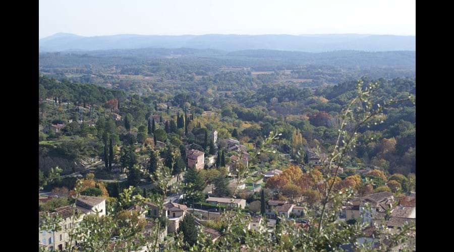 Looking down over the village from the top of the cliff