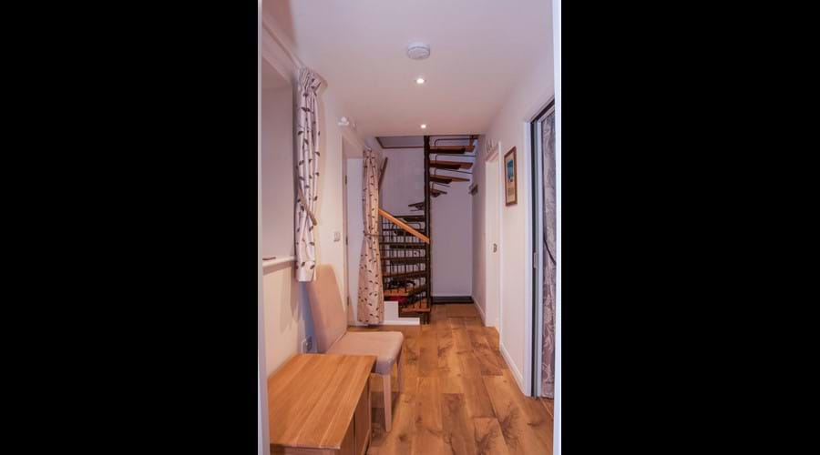 The ground floor hallway - spriral staircase between floors
