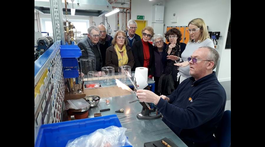 Glass blowing demonstration at Radleys in Shire Hill on 21 March 2019