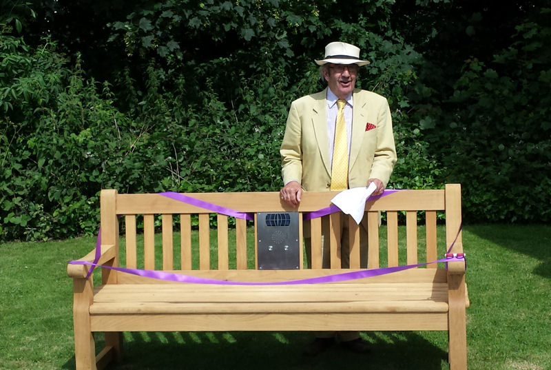 Bruce Munro launching the Saffron Walden Listening Bench on 30 June 2016