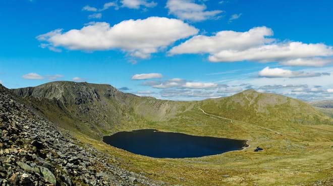 Helvellyn and Striding Edge is one of the many walks you can do from the cottage door.  No need to move the car.