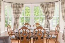 Dining in the bay window with lovely views
